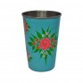 Jasmine White London Turquoise with magenta posey Tumbler