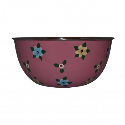 Dusty Pink Enamelware bowl with small flowers