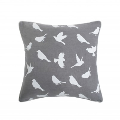 Shadow Grey and White Birds cushion