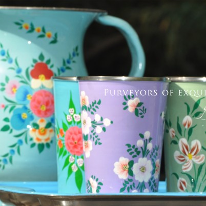 Handpainted Jug and tumblers set