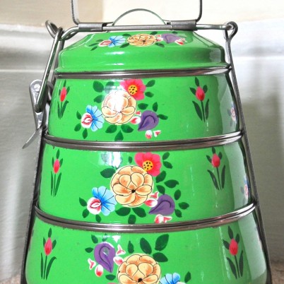 Bright Green Colour Posy Tiffin