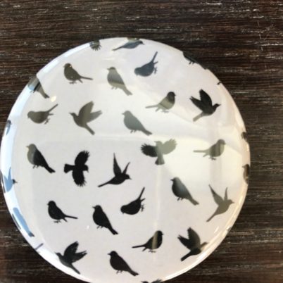 Birds of Paradise Pocket Mirror in Biscuit by Jasmine White London