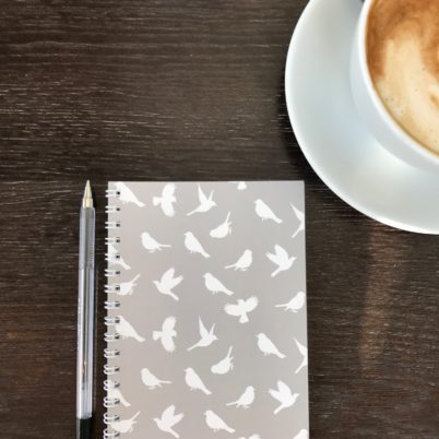Birds of Paradise A6 luxury notebook in Grey by Jasmine White London