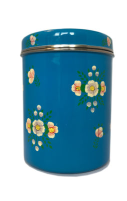 Jasmine White London Storage Jar in Azure Blue White Posy