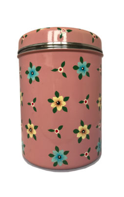 Jasmine White London Storage Jar/ Biscuit Tin in Dusty Pink Small Flower