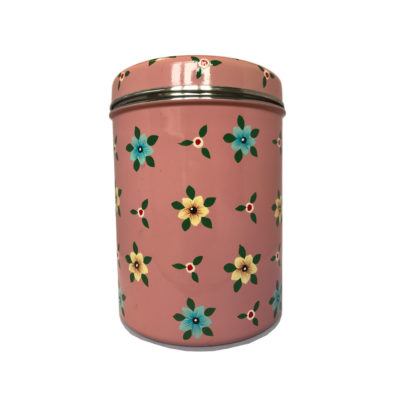 Jasmine White London Storage Jar/ Biscuit Tin in Dusty Pink Small Flower