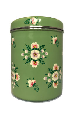Jasmine White London Storage Jar in Sage Green White Posy