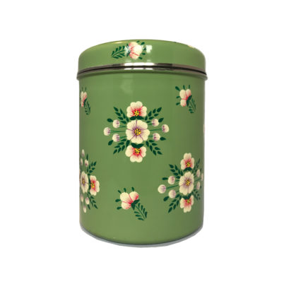 Jasmine White London Storage Jar in Sage Green White Posy
