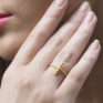 Jasmine White London 18k Gold vermeil crystal bar ring