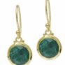 Gold Vermeil drop earring with Green amethyst by Jasmine White