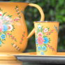 Jasmine White London Mustard Floral Splash Tumbler