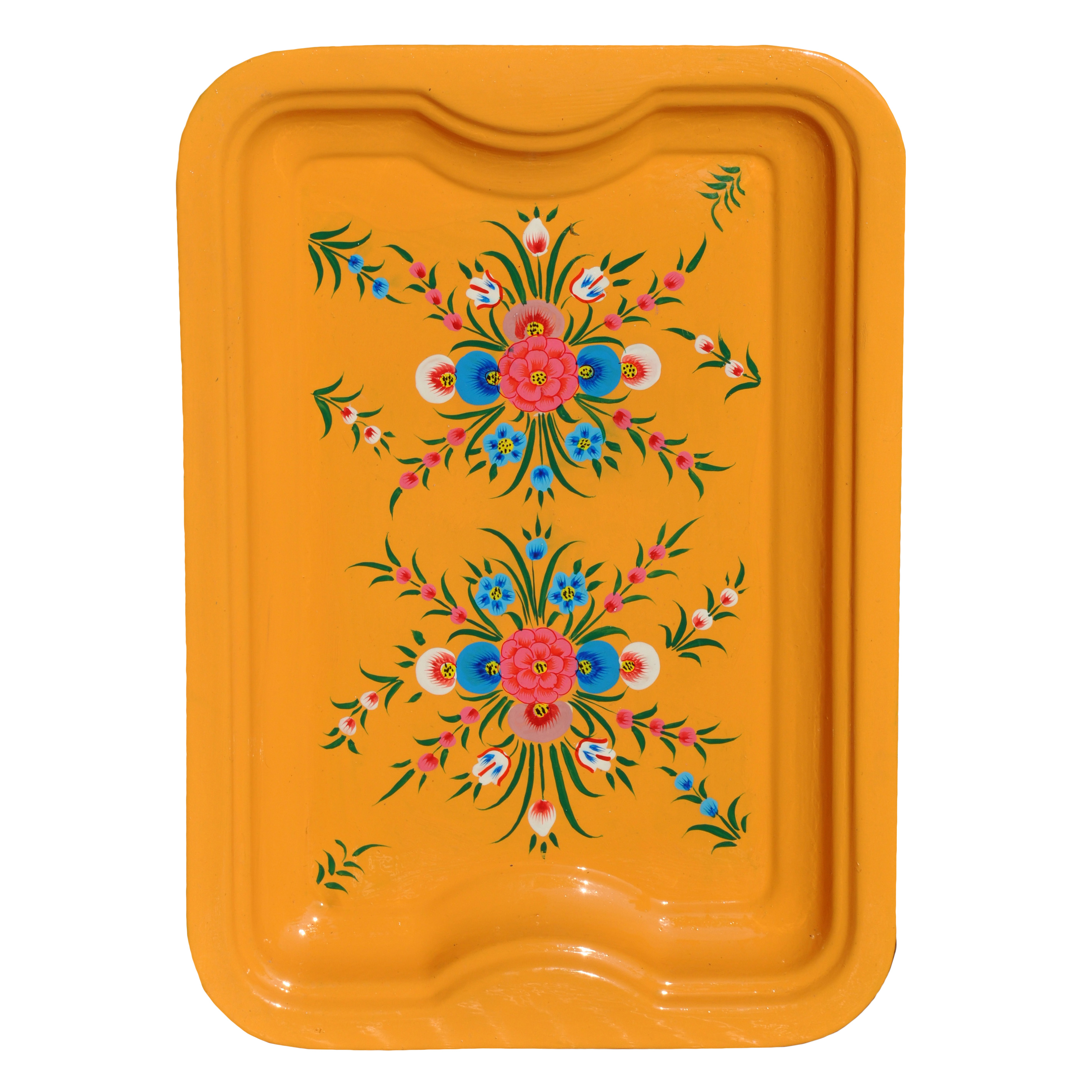 Mustard Yellow Tray with floral splash