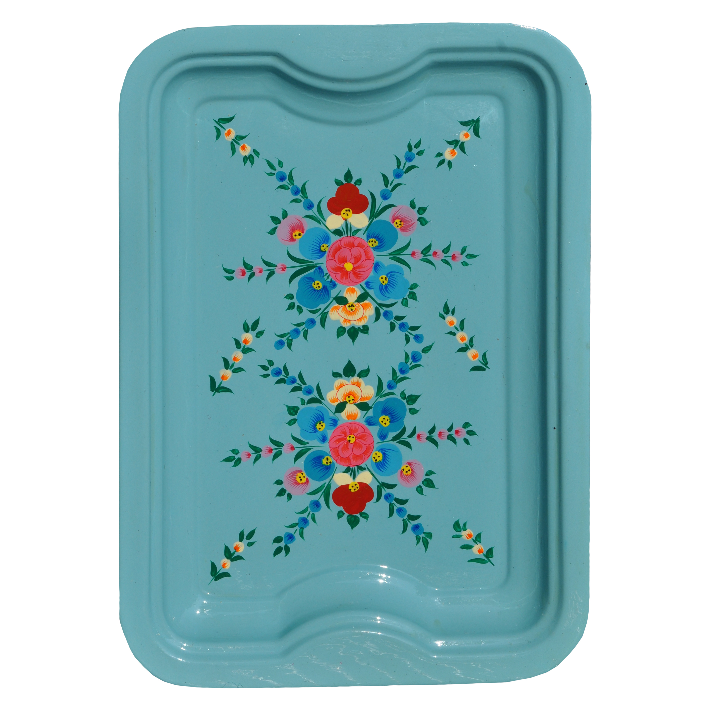 Duck Egg Tray with floral splash