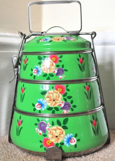 Bright Green Colour Posy Tiffin