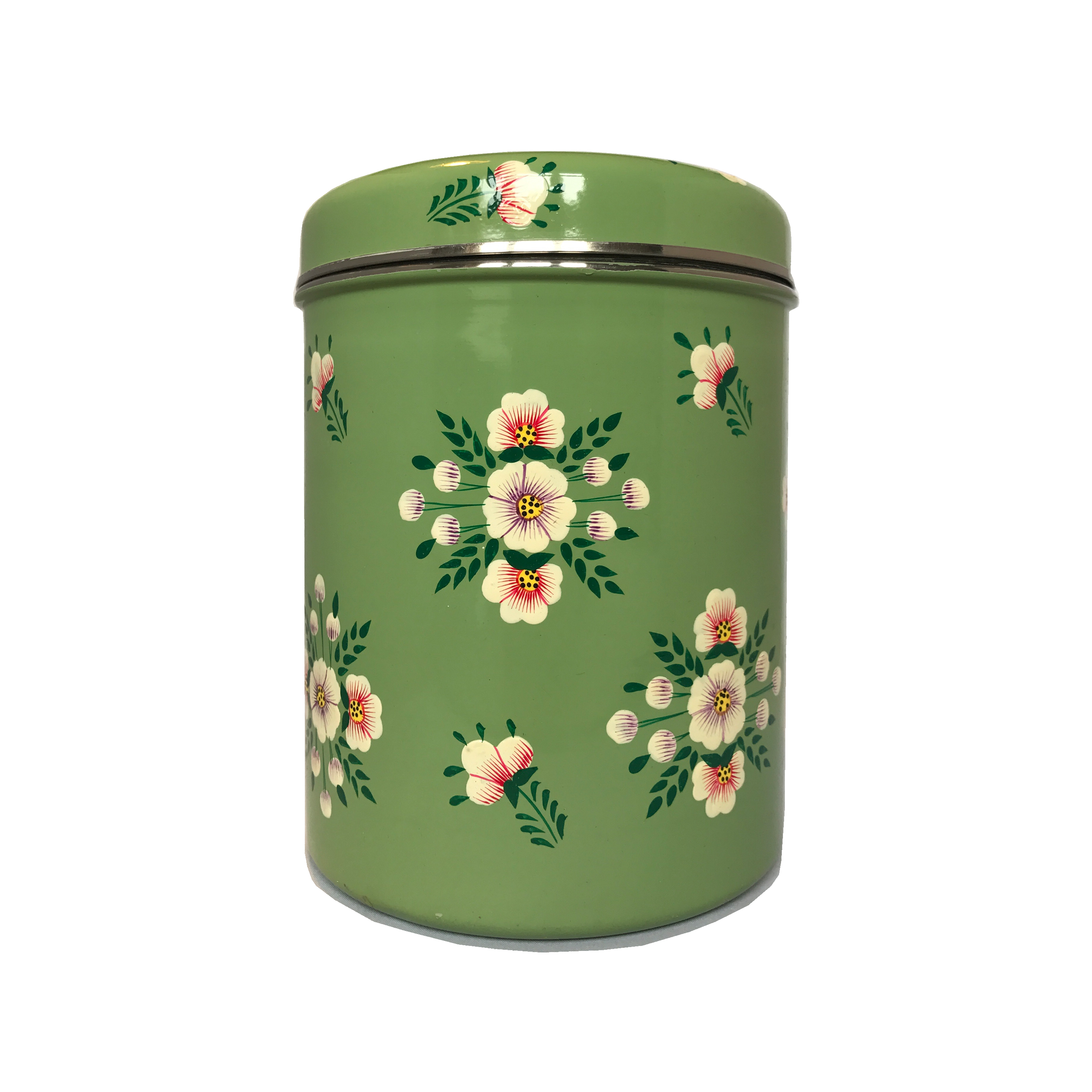 Jasmine White London Storage Jar in Sage Green White Posy